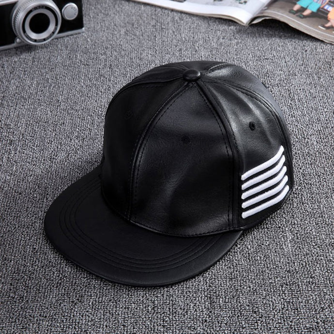 New Men Boys Hip hop Hat Cap Leather Splice Baseball Cap Street Fashion Sun Cap